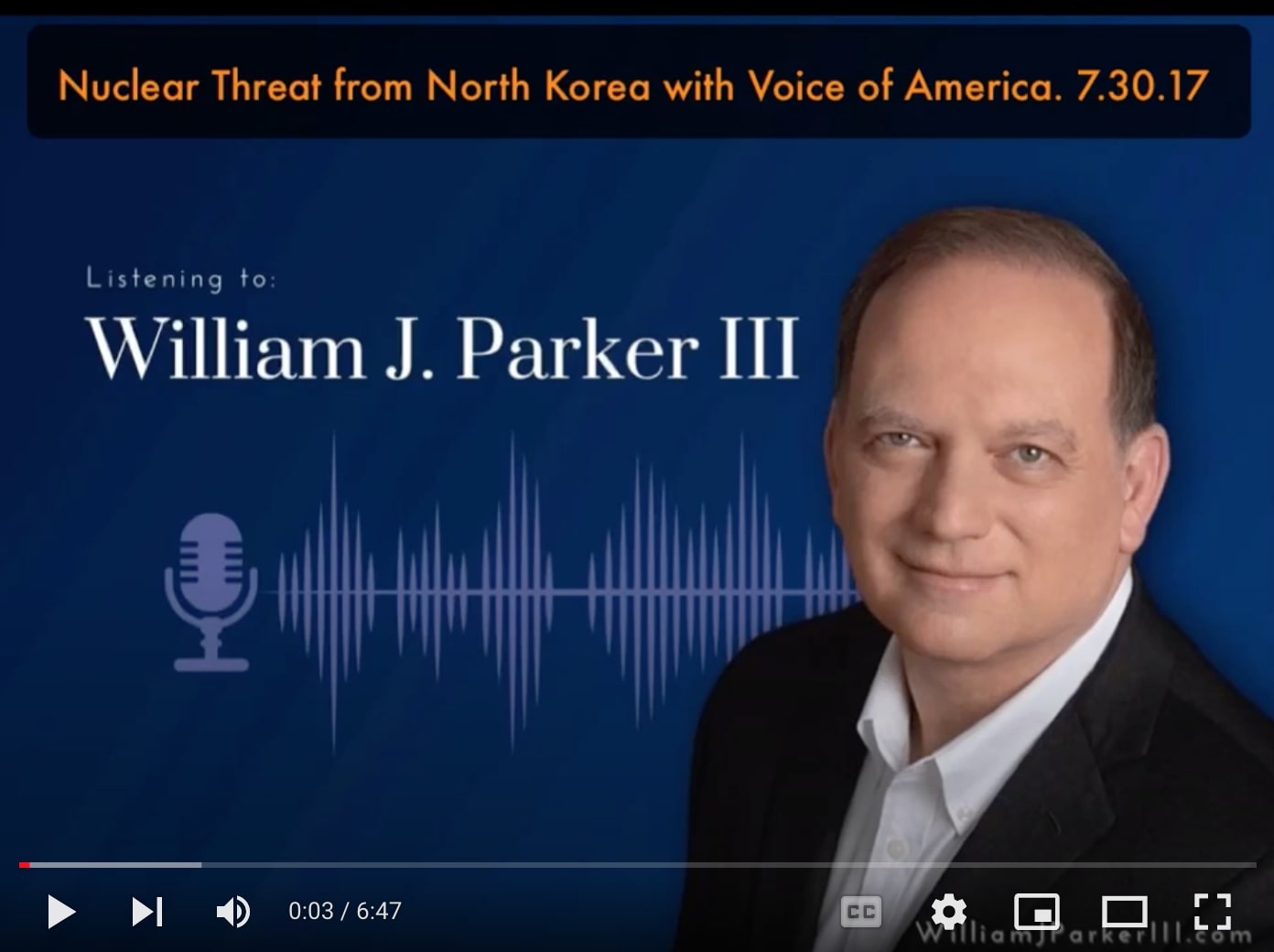 Dr. William J. Parker Discusses North Korea with Voice of America (VOA).