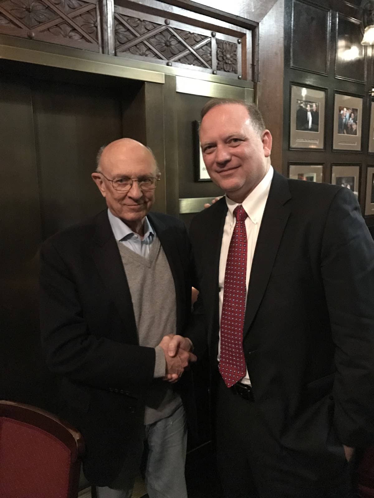 Former director of the CIA, Jim Woolsey, and Dr. Parker following discussions in New York.