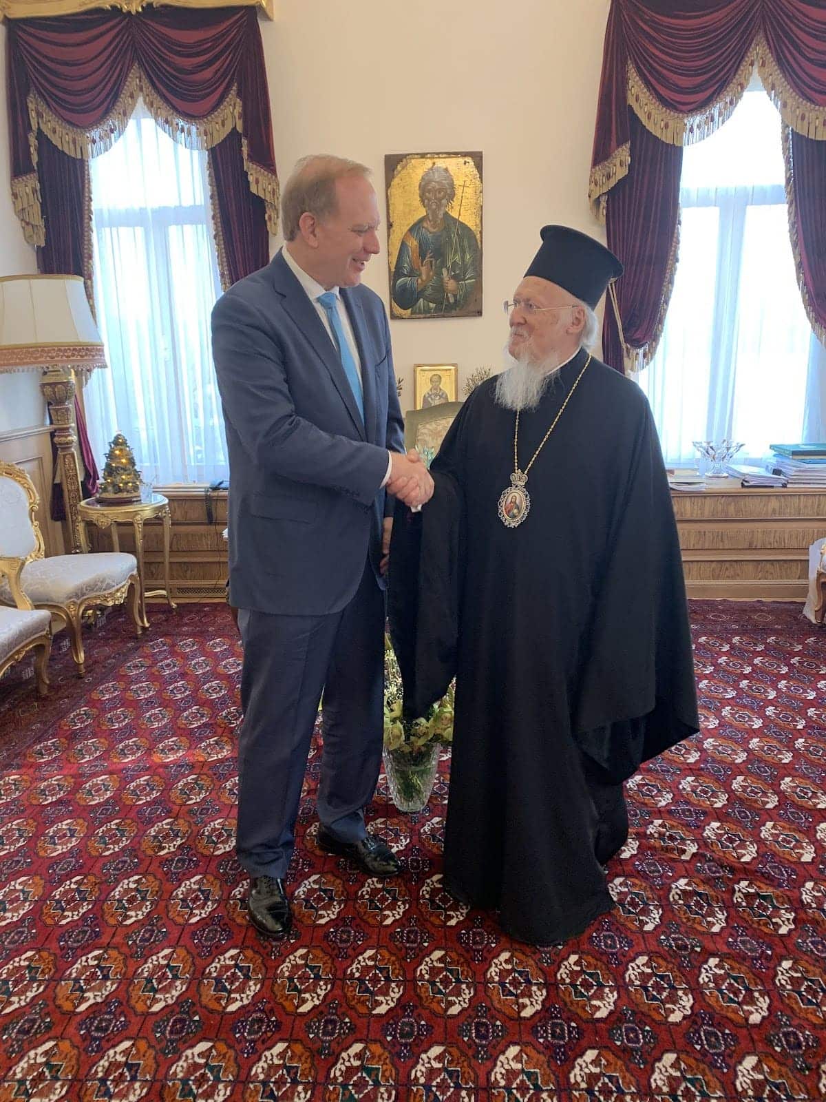 The Patriarch of the Greek Orthodox Church meets with Dr. Parker in Istanbul, Turkey.